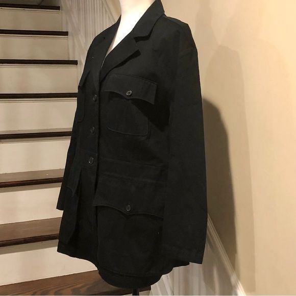 RALPH LAUREN Women’s Black Long Sleeve Multi Pocket Button Front Peacoat Size 6 - Picture 11 of 16